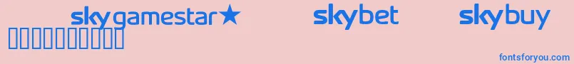 Skyfontbrands Font – Blue Fonts on Pink Background