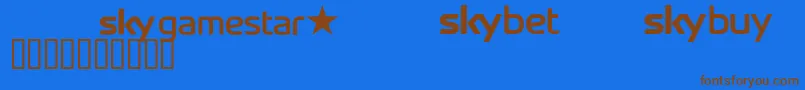 Skyfontbrands Font – Brown Fonts on Blue Background