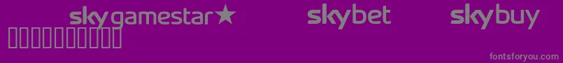 Czcionka Skyfontbrands – szare czcionki na fioletowym tle