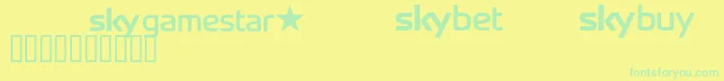 Skyfontbrands Font – Green Fonts on Yellow Background