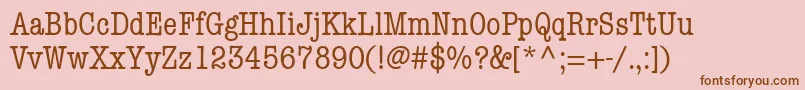 フォントKeyboardCondensedSsiCondensed – ピンクの背景に茶色のフォント