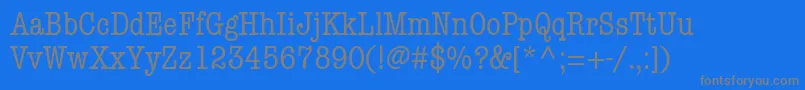 KeyboardCondensedSsiCondensed-fontti – harmaat kirjasimet sinisellä taustalla