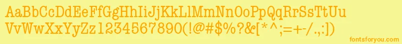 KeyboardCondensedSsiCondensed Font – Orange Fonts on Yellow Background