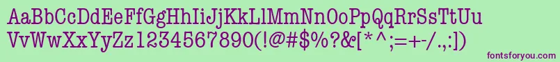 Шрифт KeyboardCondensedSsiCondensed – фиолетовые шрифты на зелёном фоне