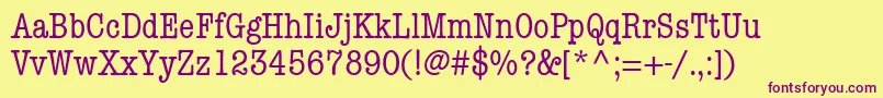 KeyboardCondensedSsiCondensed-fontti – violetit fontit keltaisella taustalla