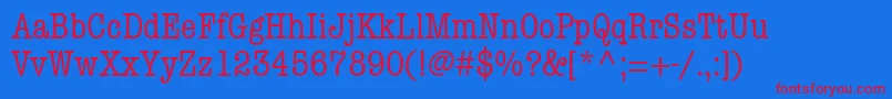 KeyboardCondensedSsiCondensed Font – Red Fonts on Blue Background