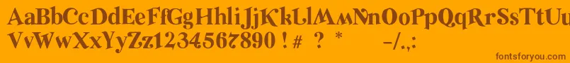 RelicRegular-fontti – ruskeat fontit oranssilla taustalla