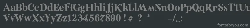 フォントRelicRegular – 黒い背景に灰色の文字