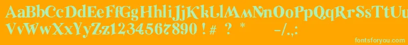 Czcionka RelicRegular – zielone czcionki na pomarańczowym tle