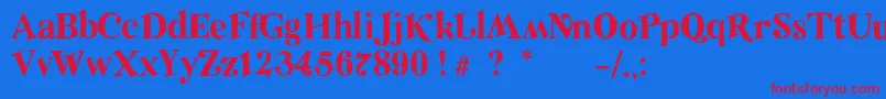 RelicRegular Font – Red Fonts on Blue Background
