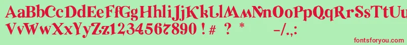 RelicRegular Font – Red Fonts on Green Background