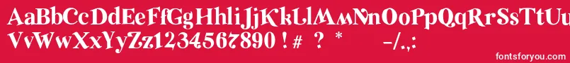 フォントRelicRegular – 赤い背景に白い文字