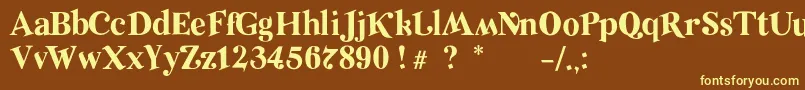 RelicRegular Font – Yellow Fonts on Brown Background