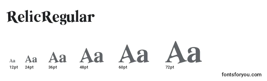 RelicRegular Font Sizes