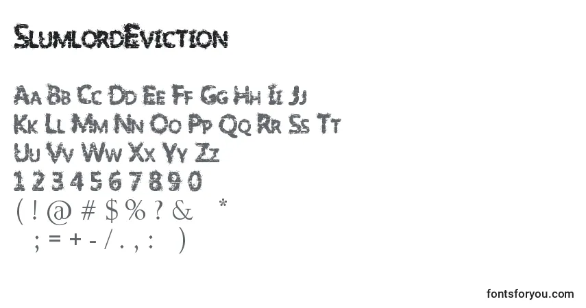 Schriftart SlumlordEviction – Alphabet, Zahlen, spezielle Symbole