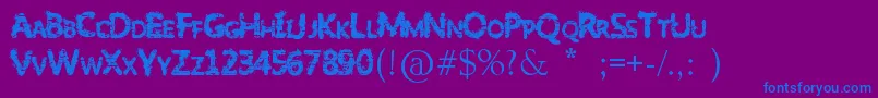 Шрифт SlumlordEviction – синие шрифты на фиолетовом фоне