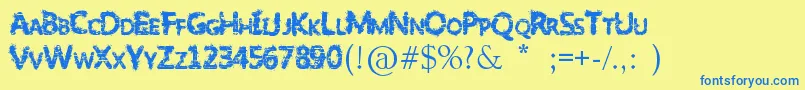 SlumlordEviction Font – Blue Fonts on Yellow Background