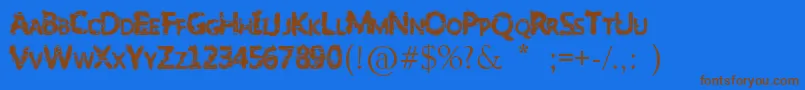 SlumlordEviction Font – Brown Fonts on Blue Background