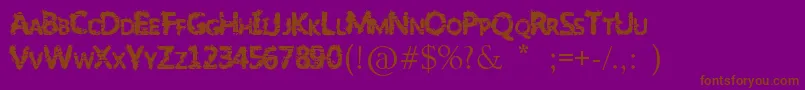 Шрифт SlumlordEviction – коричневые шрифты на фиолетовом фоне