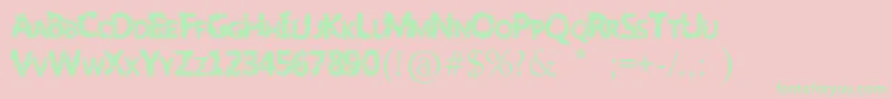 SlumlordEviction Font – Green Fonts on Pink Background