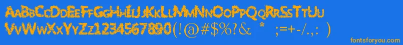 SlumlordEviction Font – Orange Fonts on Blue Background