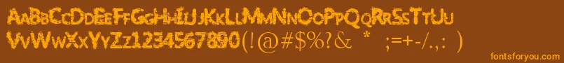 SlumlordEviction Font – Orange Fonts on Brown Background