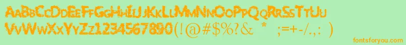 SlumlordEviction Font – Orange Fonts on Green Background