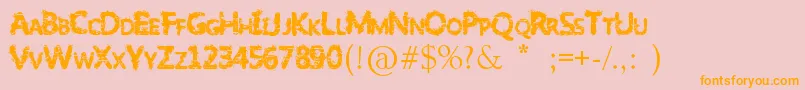 SlumlordEviction Font – Orange Fonts on Pink Background