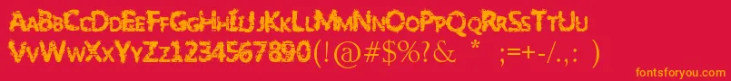 SlumlordEviction Font – Orange Fonts on Red Background
