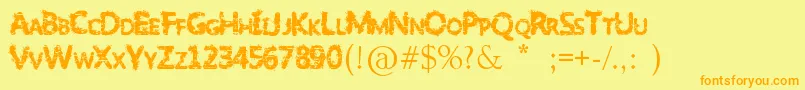 SlumlordEviction Font – Orange Fonts on Yellow Background