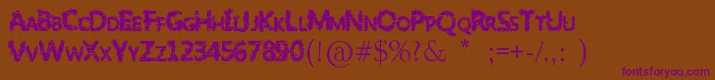 SlumlordEviction Font – Purple Fonts on Brown Background