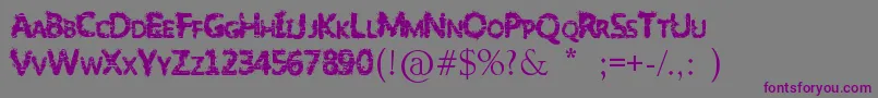 Шрифт SlumlordEviction – фиолетовые шрифты на сером фоне