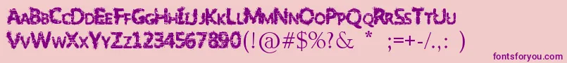 SlumlordEviction Font – Purple Fonts on Pink Background