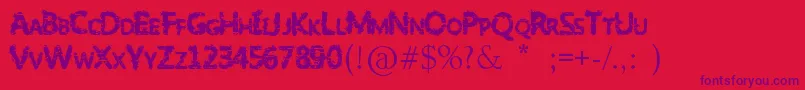 SlumlordEviction Font – Purple Fonts on Red Background