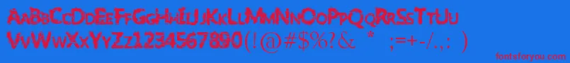 SlumlordEviction Font – Red Fonts on Blue Background