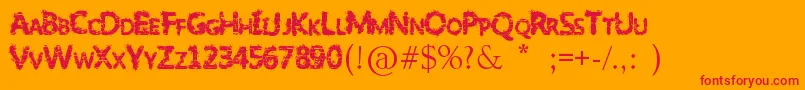 SlumlordEviction Font – Red Fonts on Orange Background