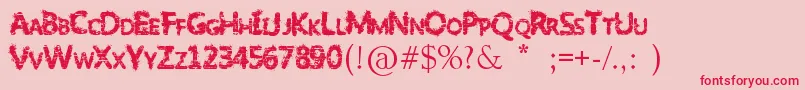 SlumlordEviction Font – Red Fonts on Pink Background