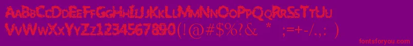SlumlordEviction Font – Red Fonts on Purple Background