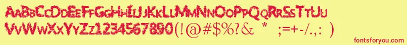 SlumlordEviction Font – Red Fonts on Yellow Background