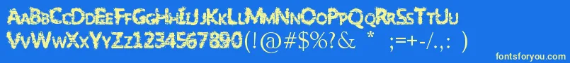 SlumlordEviction Font – Yellow Fonts on Blue Background