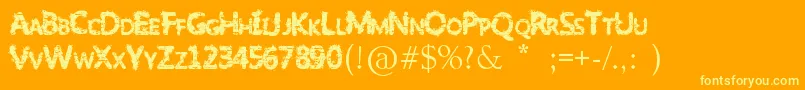 SlumlordEviction Font – Yellow Fonts on Orange Background
