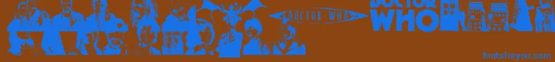 DoctorWho2006 Font – Blue Fonts on Brown Background