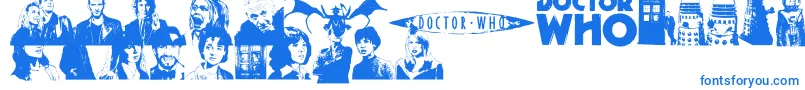 フォントDoctorWho2006 – 白い背景に青い文字