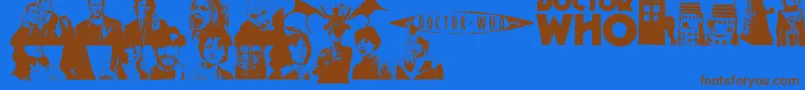 DoctorWho2006 Font – Brown Fonts on Blue Background