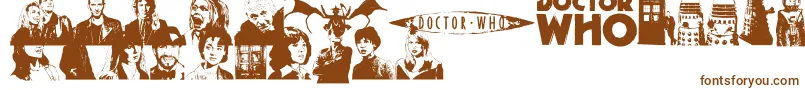 DoctorWho2006-fontti – ruskeat fontit valkoisella taustalla