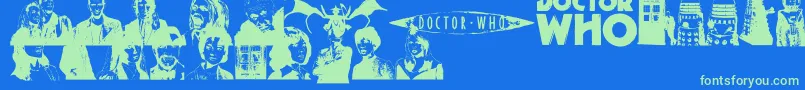 Fonte DoctorWho2006 – fontes verdes em um fundo azul