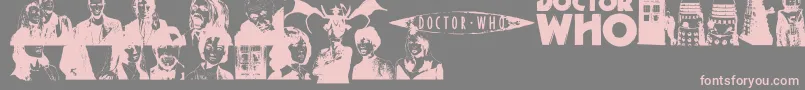 DoctorWho2006-Schriftart – Rosa Schriften auf grauem Hintergrund