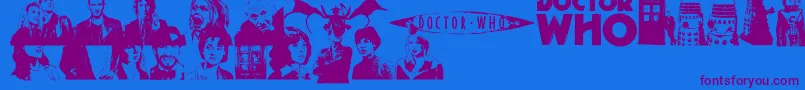 DoctorWho2006-Schriftart – Violette Schriften auf blauem Hintergrund