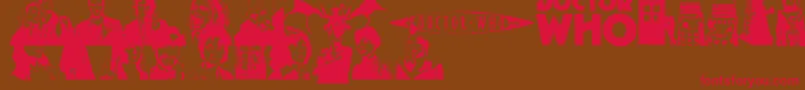 DoctorWho2006 Font – Red Fonts on Brown Background