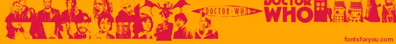 DoctorWho2006 Font – Red Fonts on Orange Background